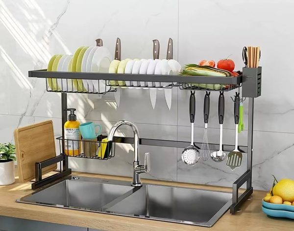 آبچکان Roll over image to zoom in SKY-TOUCH Over The Sink Dish Drying Rack,