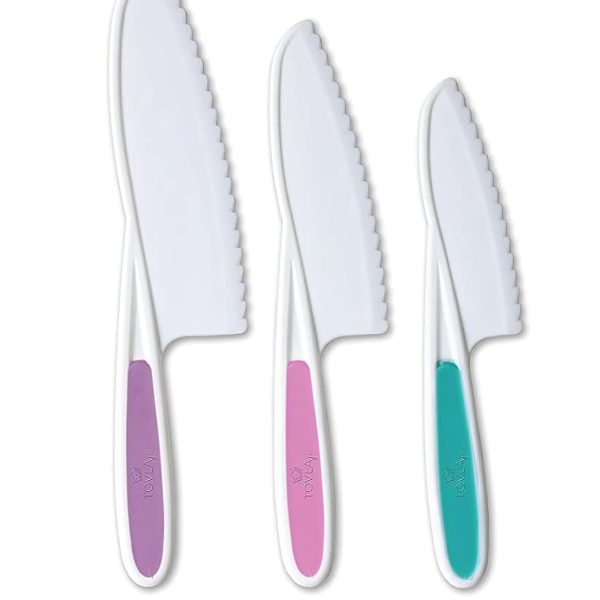 چاقو   Tovla Jr Kids 3-Piece Kitchen Knife Set: Safe Children's Cooking Knives