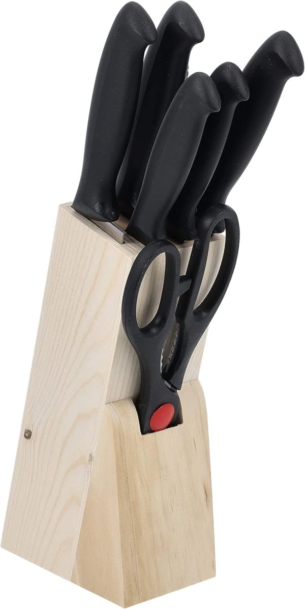 چاقو  Royalford 8Pcs Kitchen Knives Set With Wooden Block
