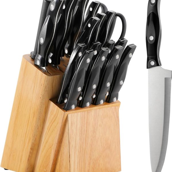 چاقو Knife Sets for Kitchen with Block, 19 Piece Kitchen Knife Set