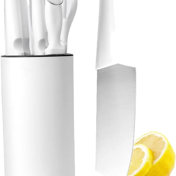 چاقو Kitchen Knife Set with Block, Retrosohoo 7-Pieces High Carbon Stainless Steel Chef Knife Sets