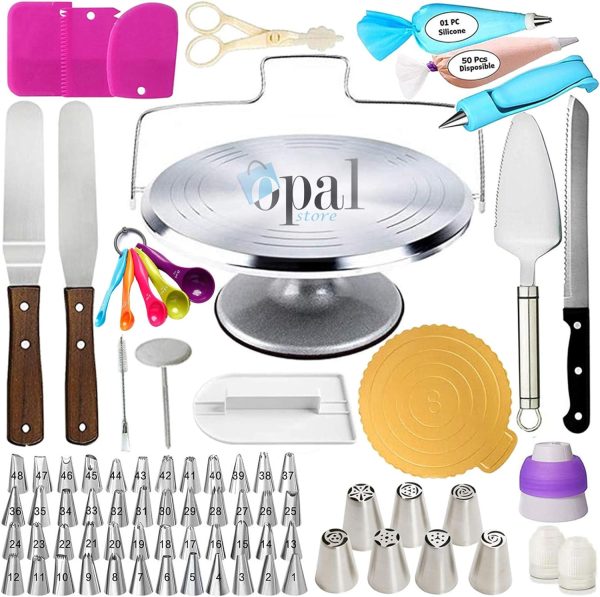 چاقو CD Cake decorating tools complete set Aluminum stainless steel turntable 125 pcs