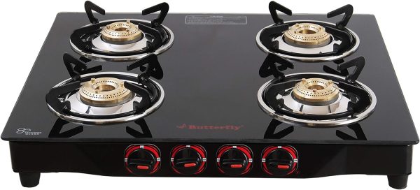 اجاق گاز روکار Butterfly Smart Glass 4 Burner Gas Stove