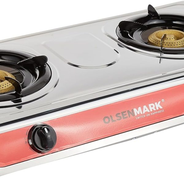 اجاق گاز روکار Olsenmark Stainless Steel Double Burner Gas Stove - Auto Ignition - Cast
