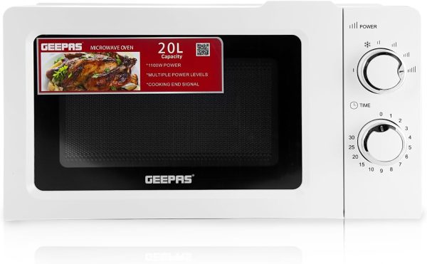 ماکروویو Geepas GMO1899 20L Microwave Oven - 1100W Solo Microwave Oven with 5 Power Levels