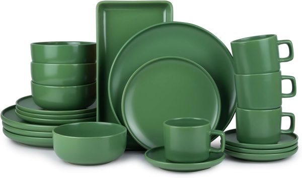 ظروف سرامیکی Bone China 21-Pieces Stoneware Dinnerware Set, Dinner Set