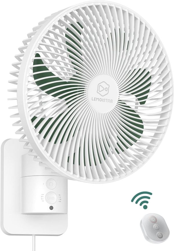 پنکه 8.5 Inch Oscillating Wall Fan for Bedroom