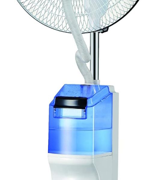 پنکه STARGOLD Rechargeable Oscillating Water Mist Fan with Remote Control Over 8m