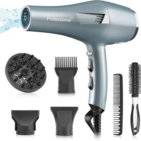 سشوار Faszin Ionic Hair Dryer, 2500W Professional Hairdryer 2 Speed 3 Heat Setting