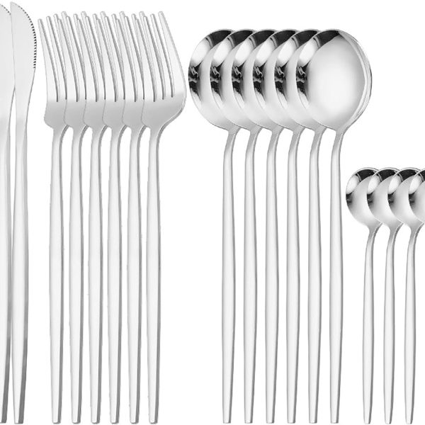 قاشق و چنگال Erised's Bifrost Modern Simplicity handle Piece Stainless Steel Flatware Cutlery Set