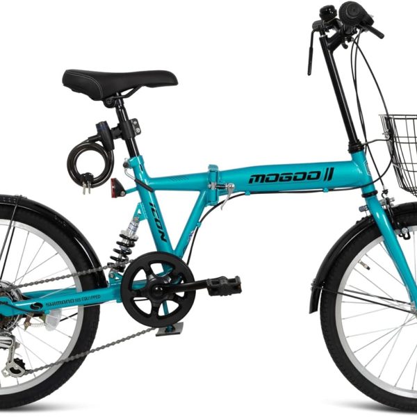 دوچرخه MOGOO ICON Adult Folding Bike 20 inch Wheels 6 Speed Shimano City Bike for Men Women with Steel Basket