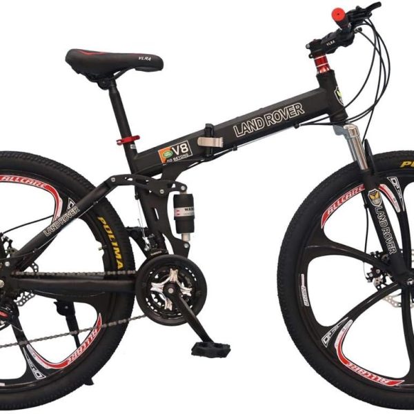 دوچرخه VLRA BIKE 26 inch24 speed land rover mountain suspension folding bicycle Aluminum alloy rim (Black, black)