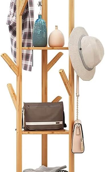 رگال medla Bamboo Clothes Hanger Stand