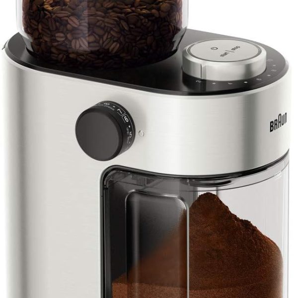 قهوه ساب Braun Coffee Grinder FreshSet KG7070, 15 Grind Settings, 220g Large Container, Stainlesss Steel