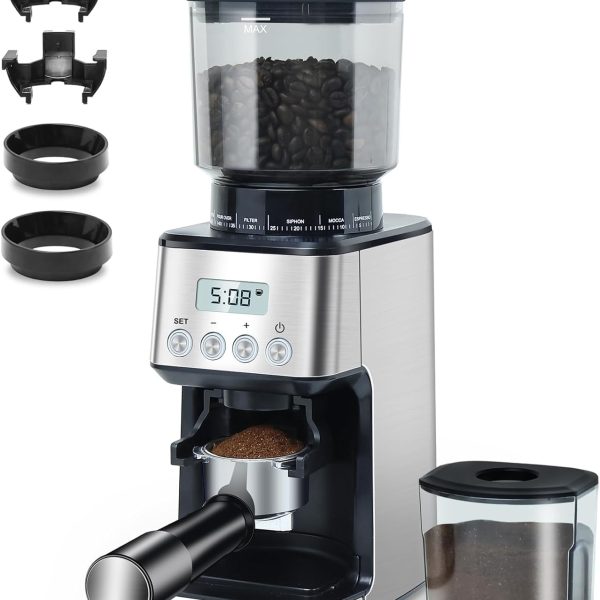 قهوه ساب Homtone Coffee Grinder Electric Conical Burr, Adjustable Coffee Grinder with 51 Precise Settings, 12 Cup Anti-Static Coffee Bean Grinder for Espresso/Drip/Pour Over/French Press (BD-CG018S