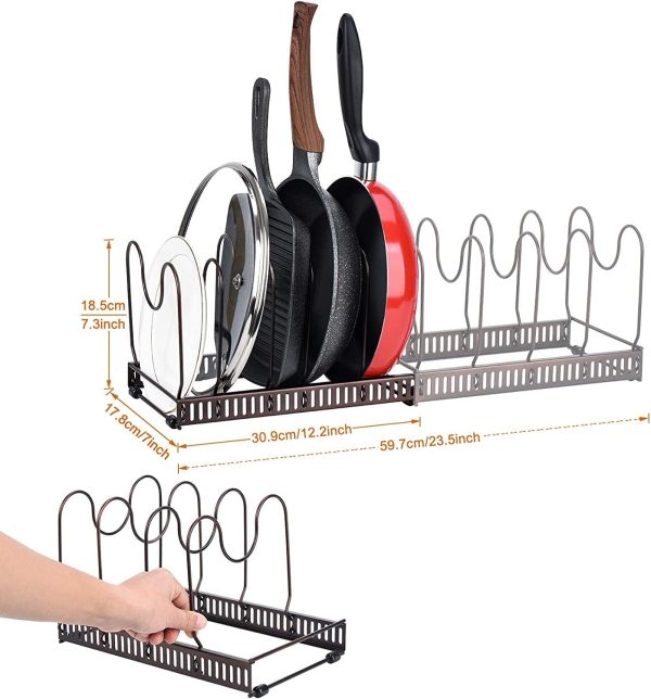 آبچکان Pot Rack Organizer, Pritzker Expandable Pots and Pans Organizer for Cabinet - تصویر 3