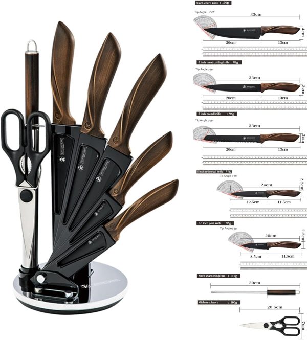 چاقو  【TTQK】Kitchen Knife Set, 8 Pcs kitchen knife set - تصویر 3