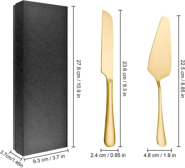 چاقو Rayyan Cake Serving Set,Wedding Cake Knife and Server Set - تصویر 3