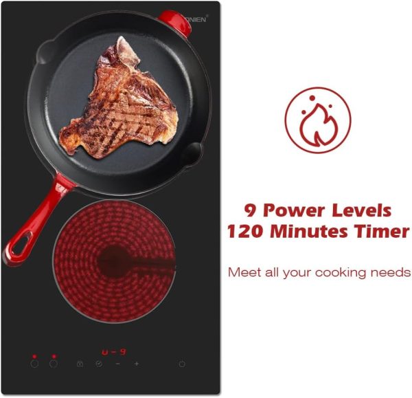 اجاق گاز توکار GIONIEN 30cm Ceramic Hob 2 Zone - تصویر 3