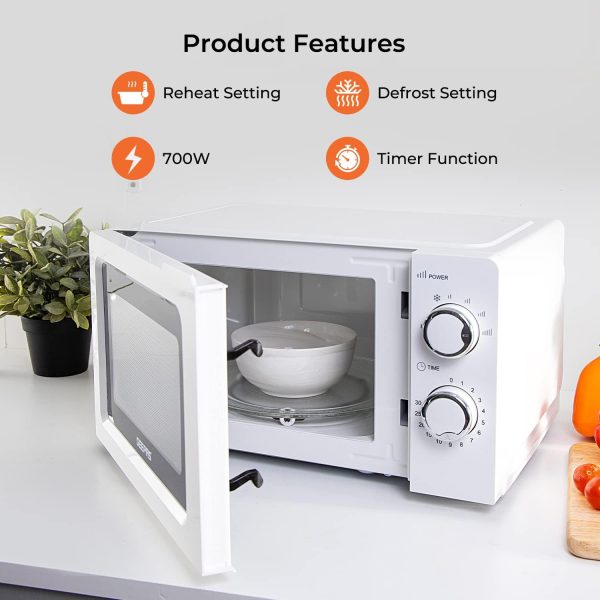 ماکروویو Geepas GMO1899 20L Microwave Oven - 1100W Solo Microwave Oven with 5 Power Levels - تصویر 4