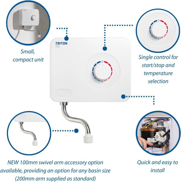آب گرم کن Triton Showers SPT303I T30I handwash Water Heater, White - تصویر 3