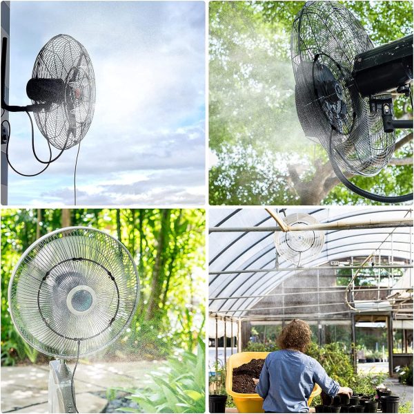 پنکه Fan Misting Kit Outdoor Fan Misting Cooling System with (6M) Misting Line + 5 Brass Mist Nozzles + a Brass Adapter - تصویر 3