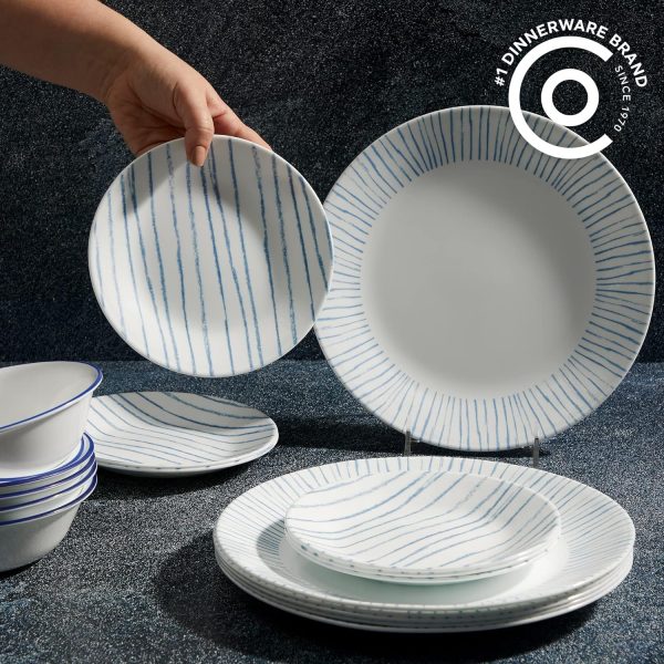 ظروف سرامیکی Corelle 18-Piece Dinnerware Set, Service for 6, Lightweight Round Plates and Bowls Set - تصویر 3