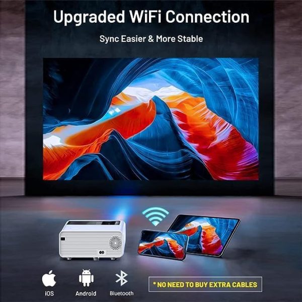 پروژکتور HD1080P Portable Mini Projector, IOS/Android 5G Wifi And BlueTooth, UPGRADED 8500Lux - تصویر 3