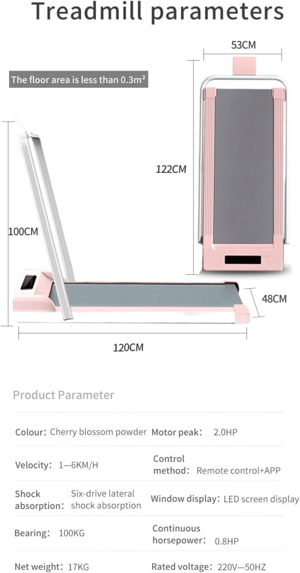 تردمیل Foldable Treadmill Folding Walking Pad Smart Digital Portable Treadmil for Home - تصویر 3