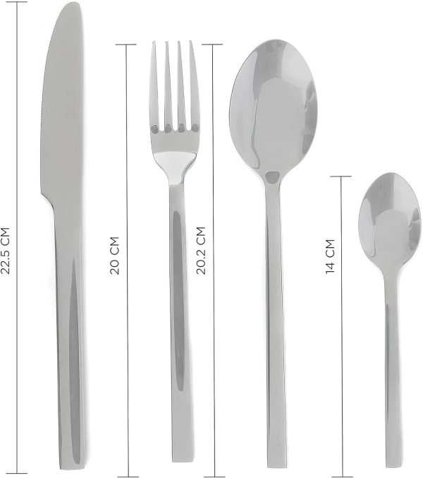 قاشق و چنگال Russell Hobbs BW02842 16 Piece Cutlery Set - 18/0 Stainless Steel Tableware For 4 Place Settings - تصویر 3