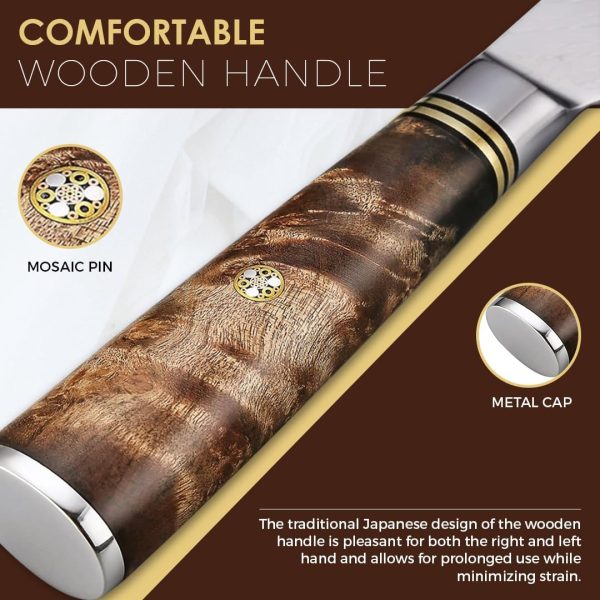 چاقو  PAUL BROWN® Chef Knife Premium Hammered Japanese high carbon Steel - تصویر 4