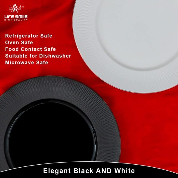 ظروف سرامیکی Dinner Set LIFE SMILE, 30 Pieces Porcelain Dinner Set Microwave Safe Tableware Set - تصویر 4
