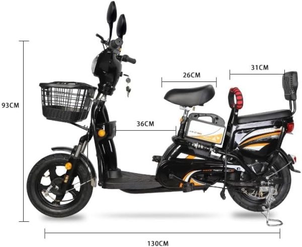 دوچرخه HONELEVO Motorcycle Electric Bike Tubeless Tire Speed 35kM/H 48V Removable Battery,With Remote Key .Range 50km - تصویر 4