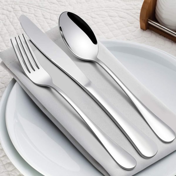 قاشق و چنگال Cutlery Set, Onader Stainless Steel 24 Piece Cutlery Set for 6 Peopl - تصویر 4