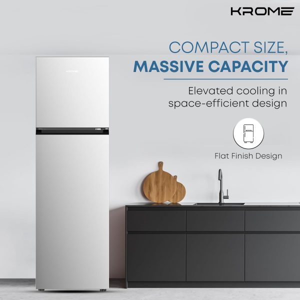 یخچال KROME 365L Top Mount Double Door Refrigerator - تصویر 5