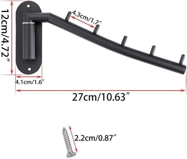 رگال Folding Wall Mounted Clothes Hanger Rack with Swing Arm Stainless Steel Heavy Duty Coat Hook - تصویر 4