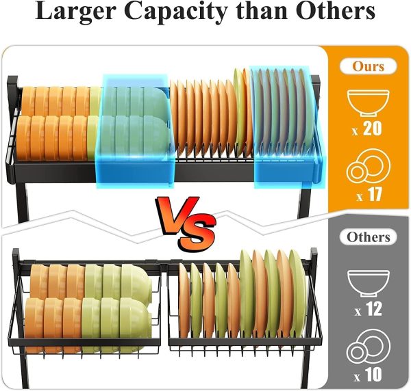 آبچکان Roll over image to zoom in SKY-TOUCH Over The Sink Dish Drying Rack, - تصویر 5