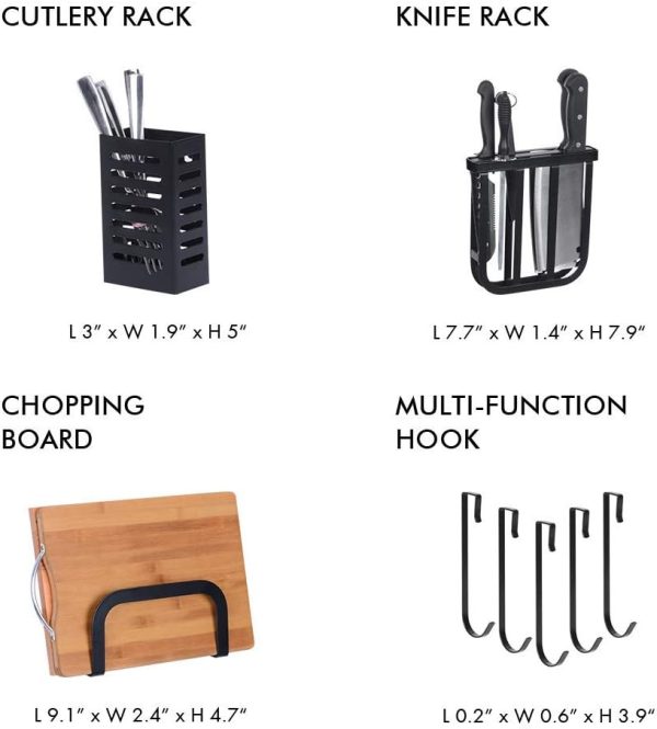 آبچکان XCSOURCE Over Sink Dish Drying Rack Kitchen Counter Storage Shelf Drainer Organizer Utensils Holder Stainless Steel, Blac - تصویر 5