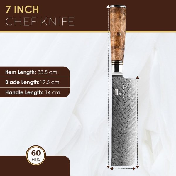 چاقو  PAUL BROWN® Chef Knife Premium Hammered Japanese high carbon Steel - تصویر 5
