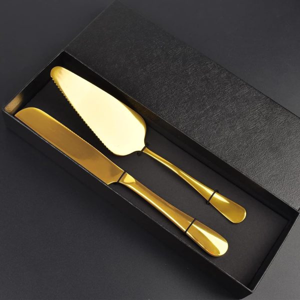 چاقو Rayyan Cake Serving Set,Wedding Cake Knife and Server Set - تصویر 5