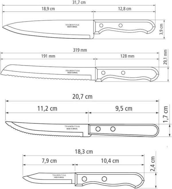 چاقو Tramontina 4 Piece Knives Set - تصویر 5