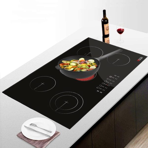 اجاق گاز توکار Milton 5 Burners Built-in Hob Ceramic Electric Vitro Glass 4 High-Light Cook Zone - تصویر 5