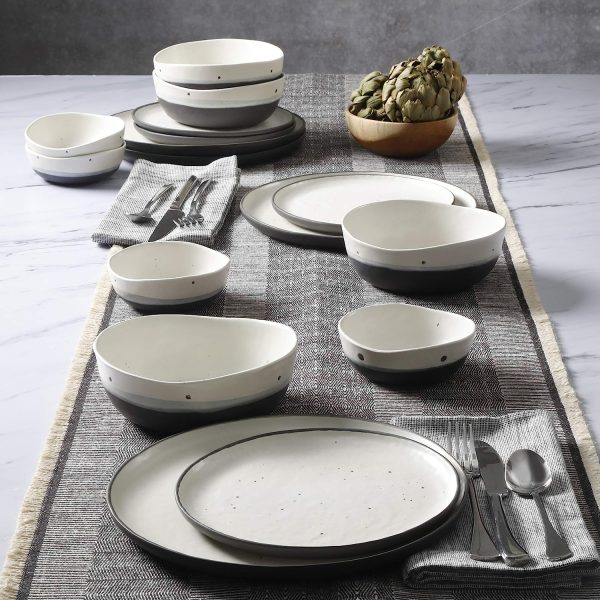 ظروف سرامیکی Gibson Elite Rhinebeck Double Bowl Dinnerware Set, Service for 4 (16pcs) - تصویر 5