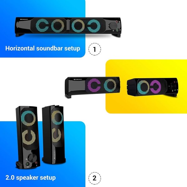 اسپیکر Zebronics Zeb Wonderbar 10 USB Powered 2.0 Computer Speaker with RGB Lights - تصویر 5