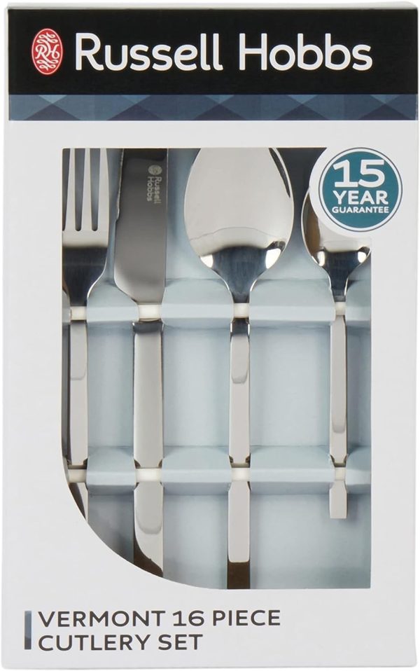 قاشق و چنگال Russell Hobbs BW02842 16 Piece Cutlery Set - 18/0 Stainless Steel Tableware For 4 Place Settings - تصویر 5