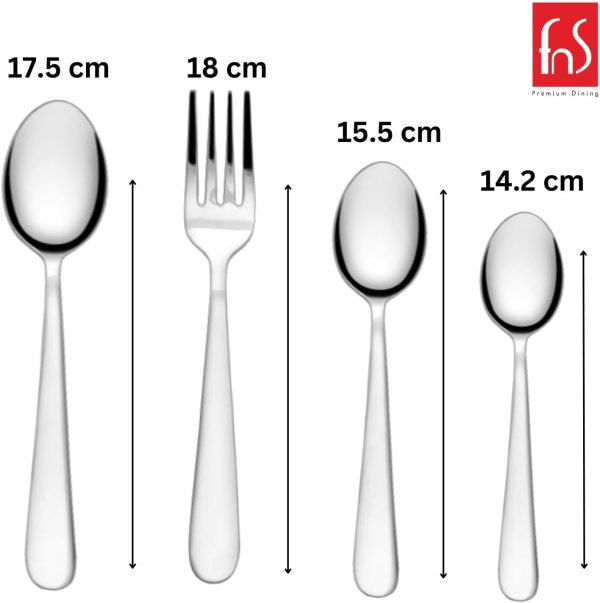 قاشق و چنگال Montavo by FNS Verona Stainless Steel 24 Pcs Cutlery Set with Hanging Stand - تصویر 5