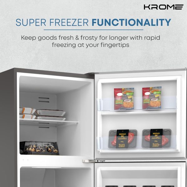یخچال KROME 365L Top Mount Double Door Refrigerator - تصویر 6