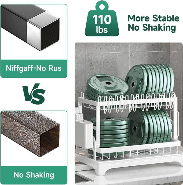 آبچکان INFOSUN Dish Drying Rack, 2 Tier Dish Rack - تصویر 6