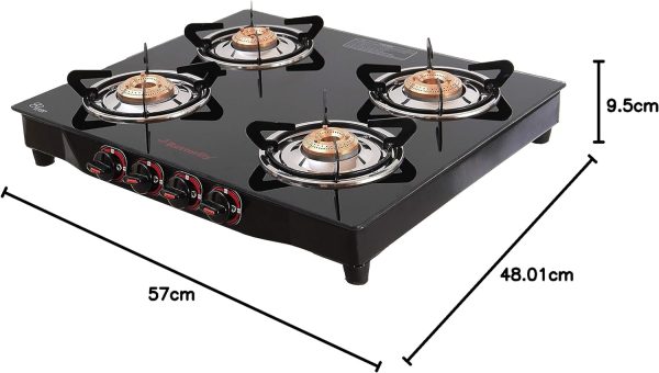 اجاق گاز روکار Butterfly Smart Glass 4 Burner Gas Stove - تصویر 6