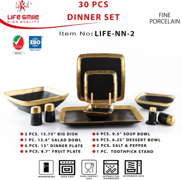 ظروف سرامیکی Dinner Set LIFE SMILE, 30 Pieces Porcelain Dinner Set - تصویر 6